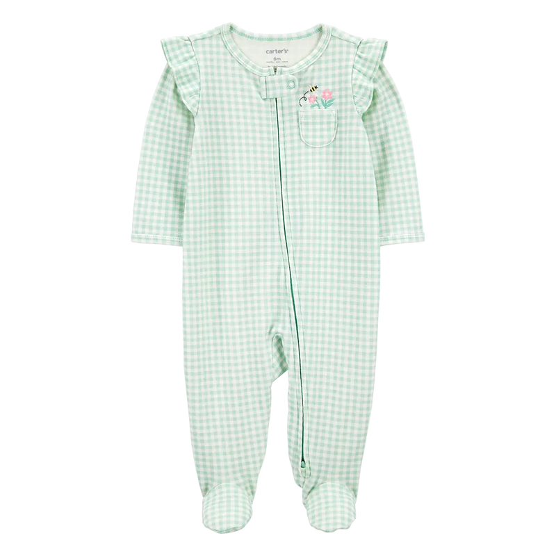 Grenouillère en Coton Zippé Bébé Fille Carter's - Vichy
