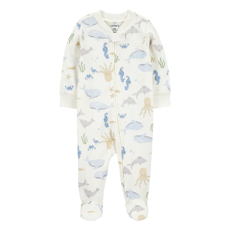 Carter's Baby Boy Zip-Up Sleeper - Sea Animals