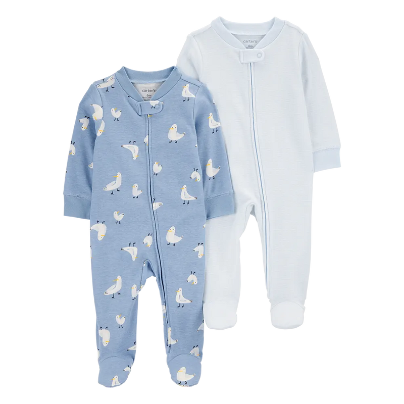 Lot de 2 Grenouillère Zippés Bébé Garçon Carter's - Pélican