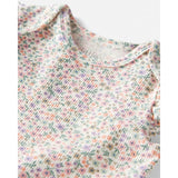 Ensemble fleuri en coton bio côtelé bébé fille