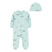Ensemble pyjama zippé et bonnet plage bébé garçon