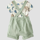 Ensemble salopette courte en coton bio bébé