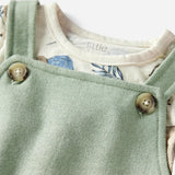 Ensemble salopette courte en coton bio bébé