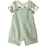 Ensemble salopette courte en coton bio bébé