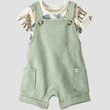 Ensemble salopette courte en coton bio bébé