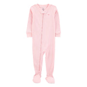 Pyjama dors-bien gaufré cœur bébé fille - Rose