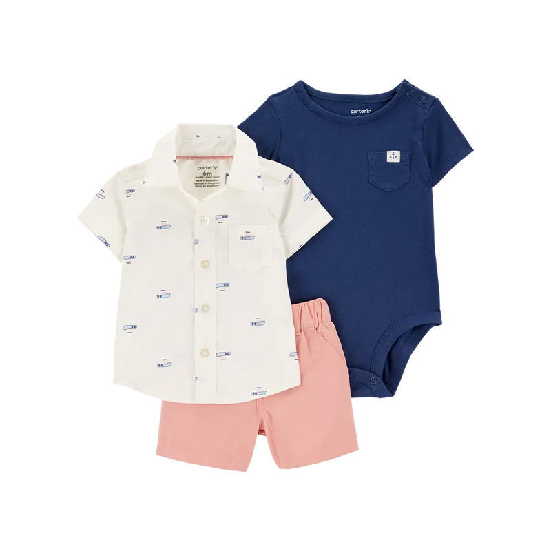 Conjunto de 3 piezas para bebé niño Carter's - Barco