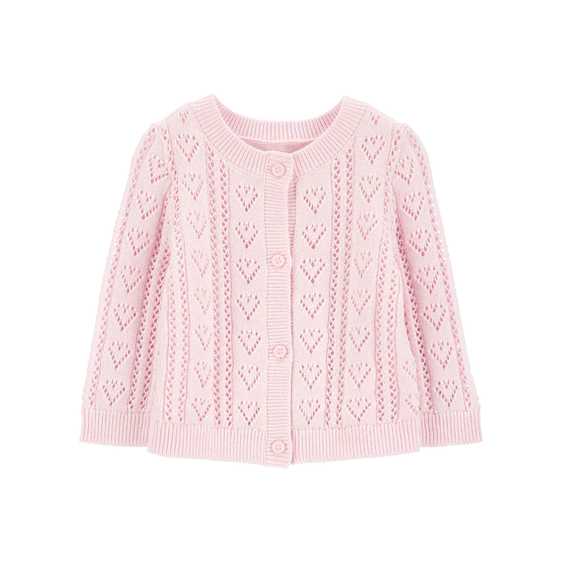 Cardigan de punto con corazones para bebé niña OshKosh - Rosa