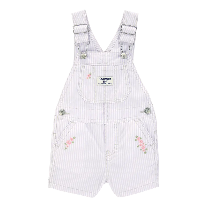 OshKosh Baby Girl Striped Shortalls - Floral