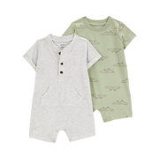 Lot de 2 barboteuses en coton bébé garçon