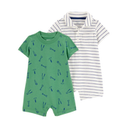 Lot de 2 barboteuses en coton bébé garçon