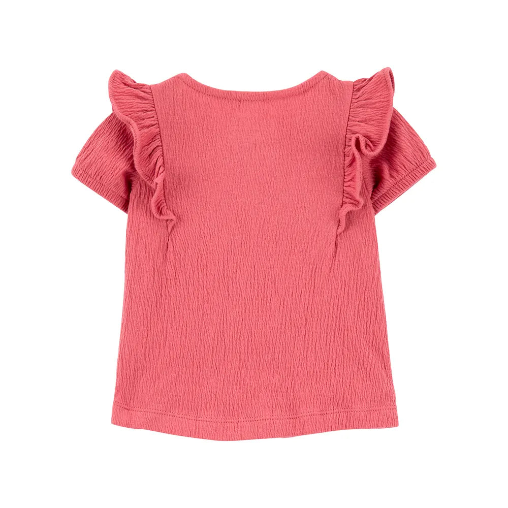Ensemble 3 Pièces en Gaze Bébé Fille Carter's - Rose Brique