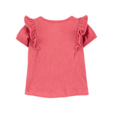 Ensemble 3 Pièces en Gaze Bébé Fille Carter's - Rose Brique