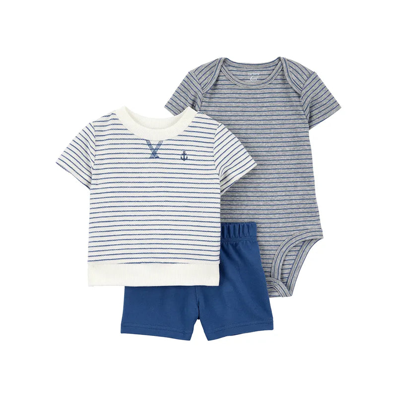 Ensemble 3 Pièces Bébé Garçon Carter's - Ancre & Rayures