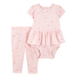 Ensemble body péplum et pantalon arc-en-ciel fille
