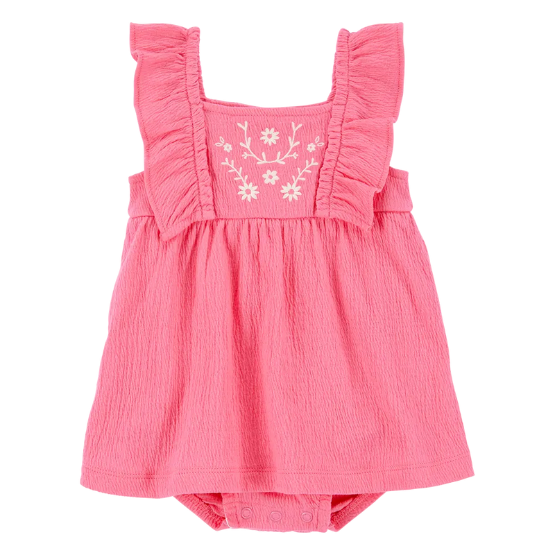 Carter's Baby Girl Ruffled Bodysuit Dress - Pink Floral
