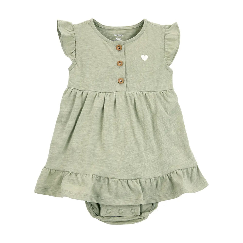 Carter's Baby Girl Bodysuit Dress - Green Heart