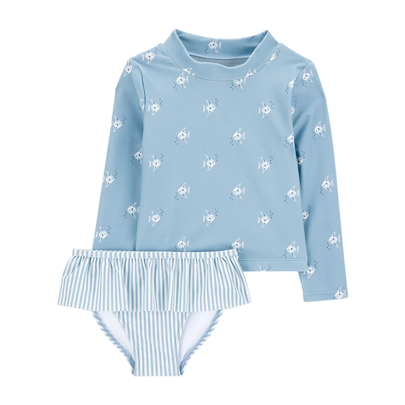 Traje de baño de 2 piezas anti-UV para bebé niña Carter's - Azul cielo
