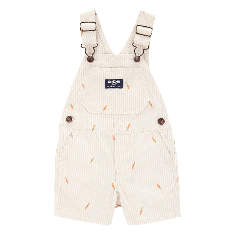 Salopette Courte Rayée Bébé Garçon OshKosh - Carotte