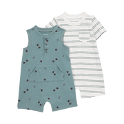 Lot de 2 barboteuses rayées bébé garçon