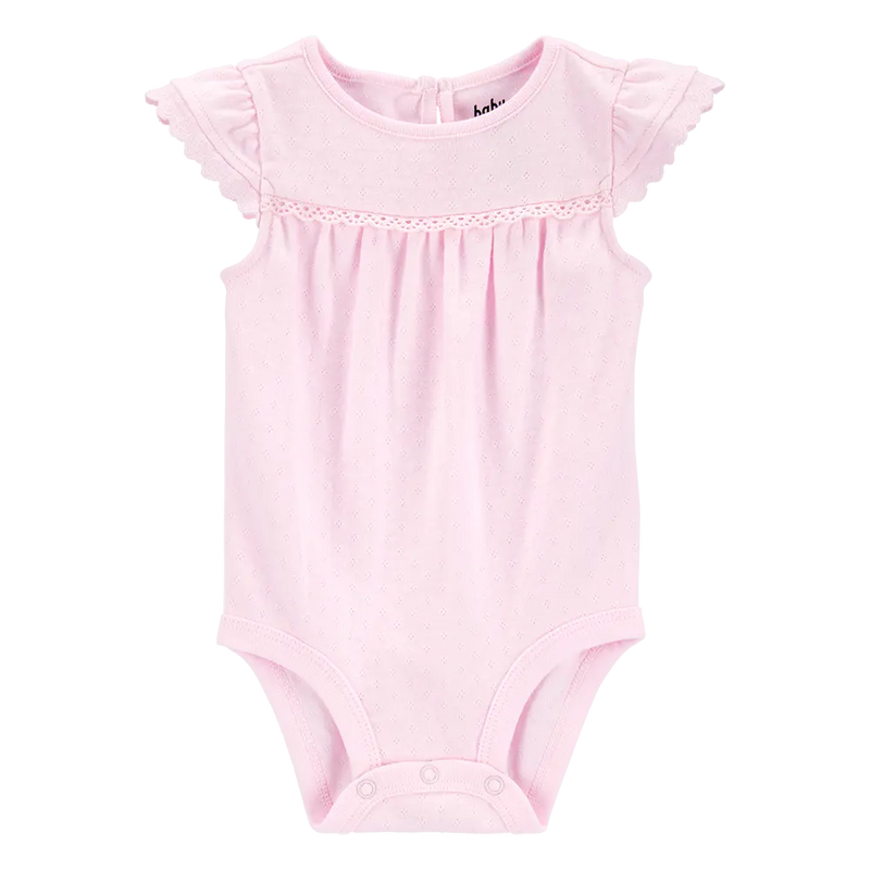 Body à Manches Papillon en Pointelle Bébé Fille OshKosh - Rose