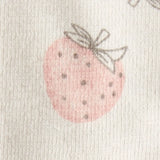 Ensemble 2 pièces fraise en coton bio bébé fille