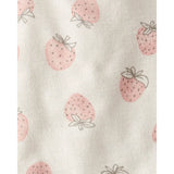 Ensemble 2 pièces fraise en coton bio bébé fille