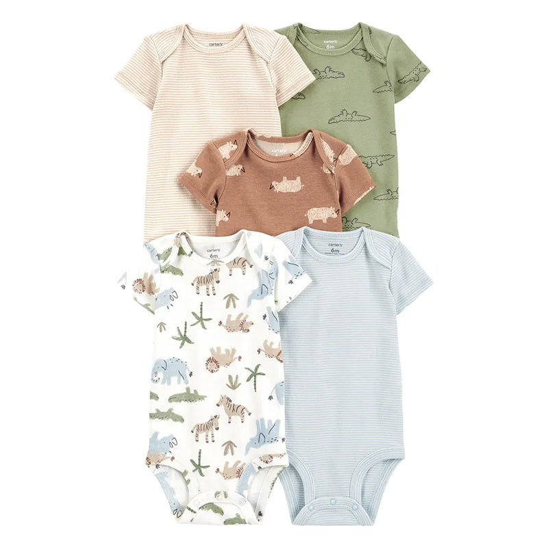 Lot de 5 Bodies Manches Courtes Bébé Garçon Carter's - Multi