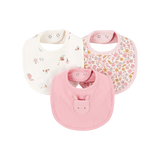 Lot de 3 bavoirs fleuris pour bébé fille