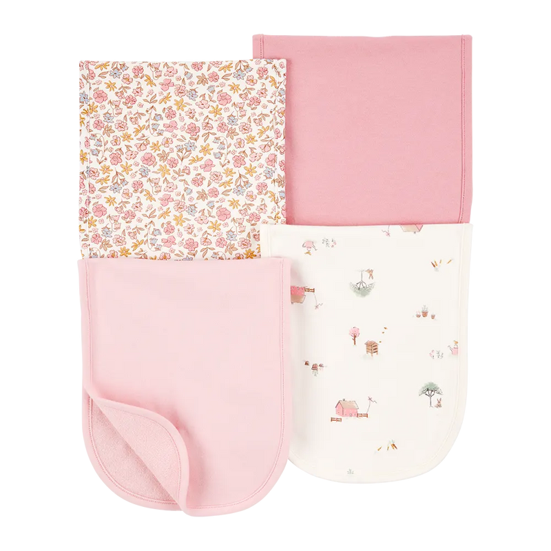 Lote de 4 paños para eructos para bebé niña Carter's - Rosa