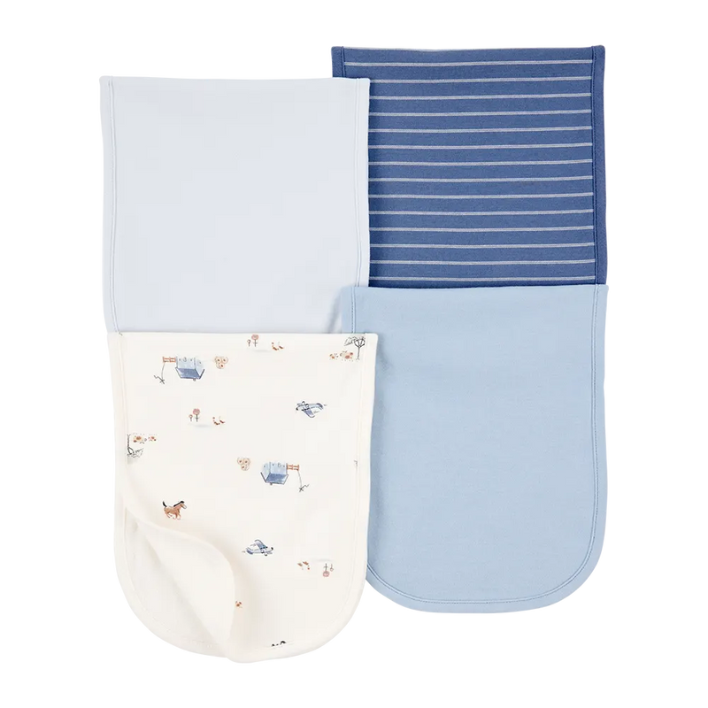 Lote de 4 paños para eructos para bebé niño Carter's - Azul