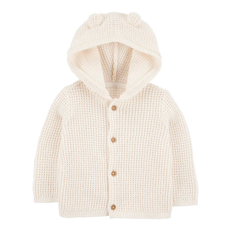 Cardigan con capucha y orejas 3D para bebé Carter's - Marfil