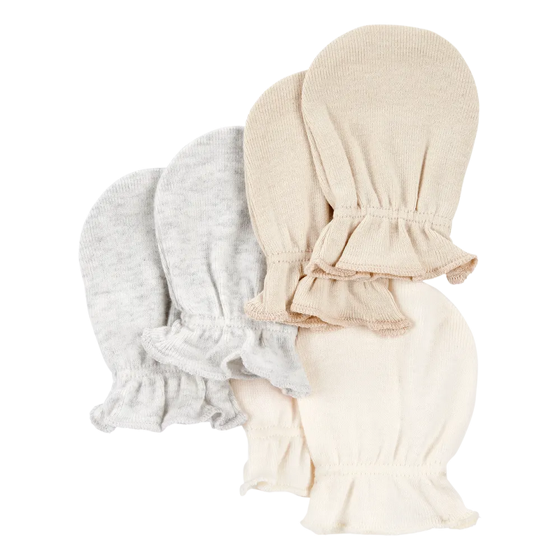 Lote de 3 manoplas anti-rasguños para bebé Carter's - Beige y gris