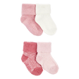 Lot de 4 paires de chaussons chenille bébé fille