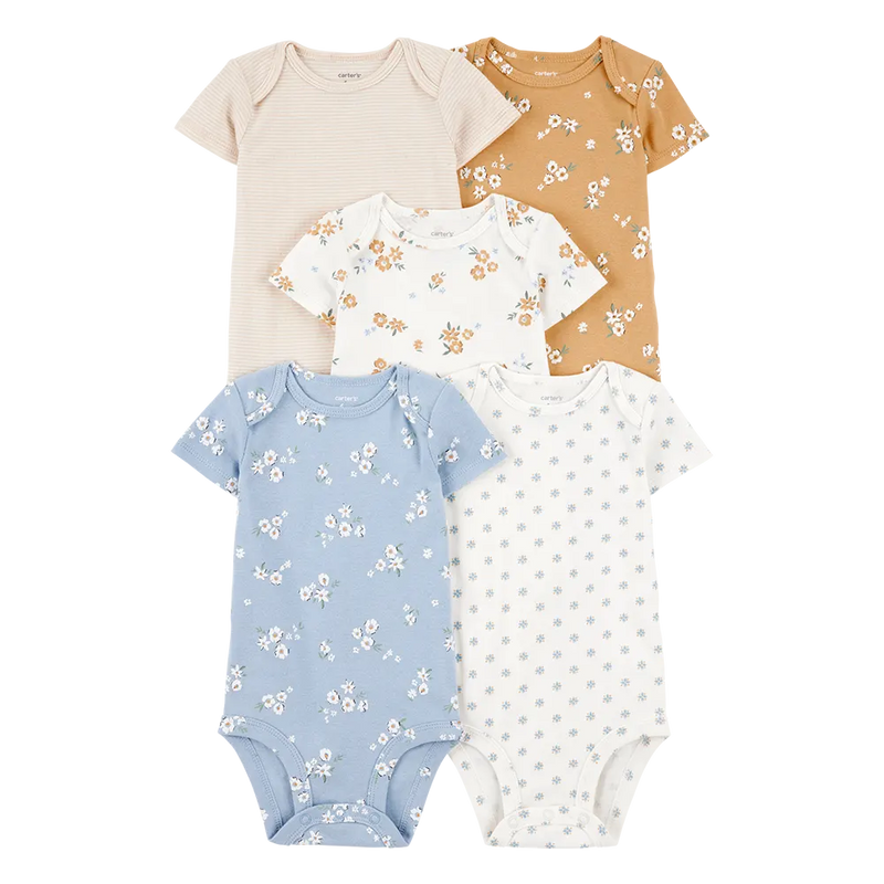Lot de 5 Bodies Bébé Fille Carter's - Fleuris