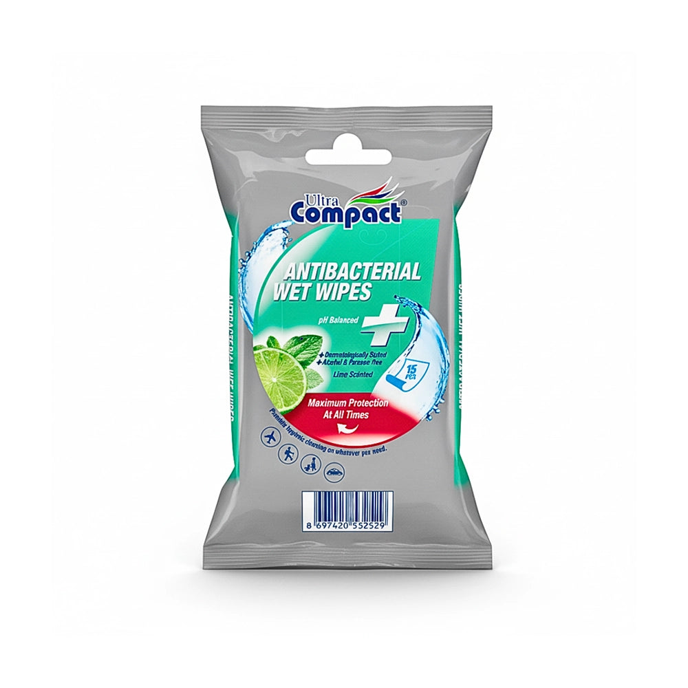 Ultra Compact Lingettes Antibacterial - 15 Pieces