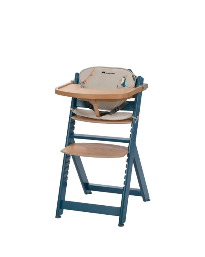 Chaise Haute En Bois TIMBA Avec Coussin Petrol Blue - Bébé Confort