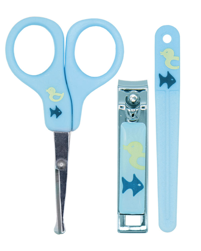 Pack Nûby Manicure: Scissors, Nail Clippers, File 0m+ - Blue