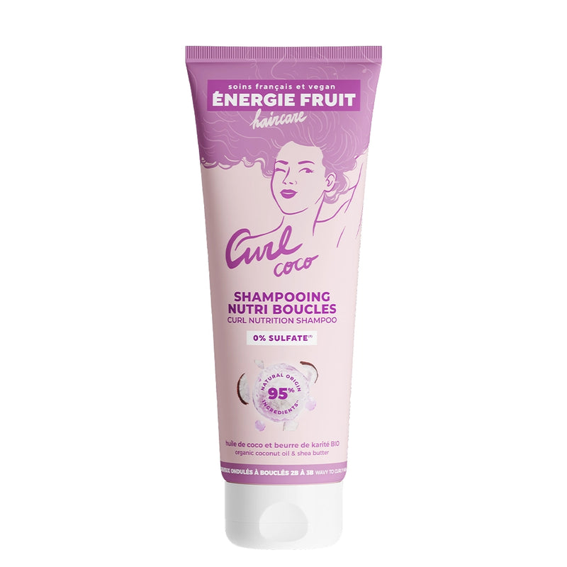 Énergie Fruit Champú Coco Curl nutritivo para rizos Aceite de coco y manteca de karité sin sulfatos - 250ml