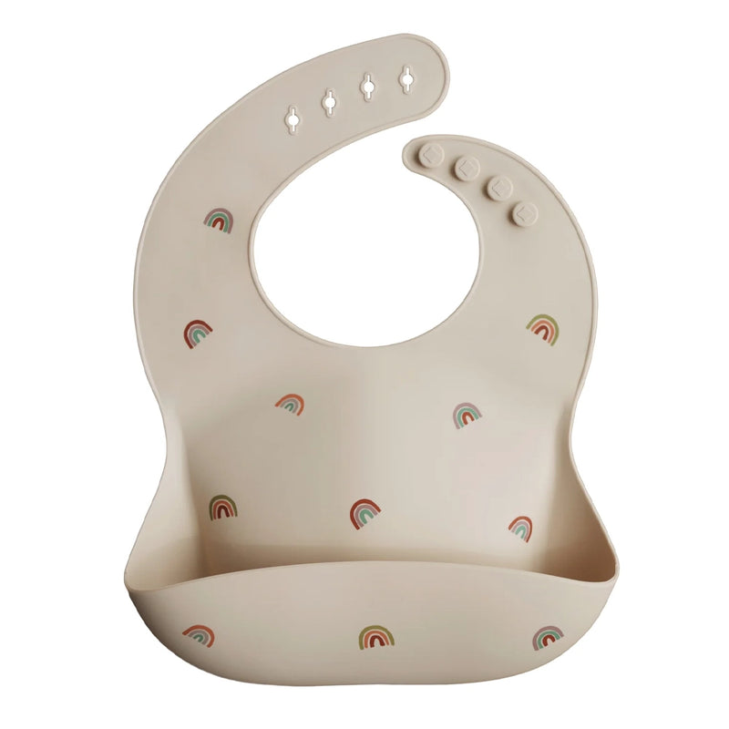 Mushie Silicone Baby Bib - Rainbow