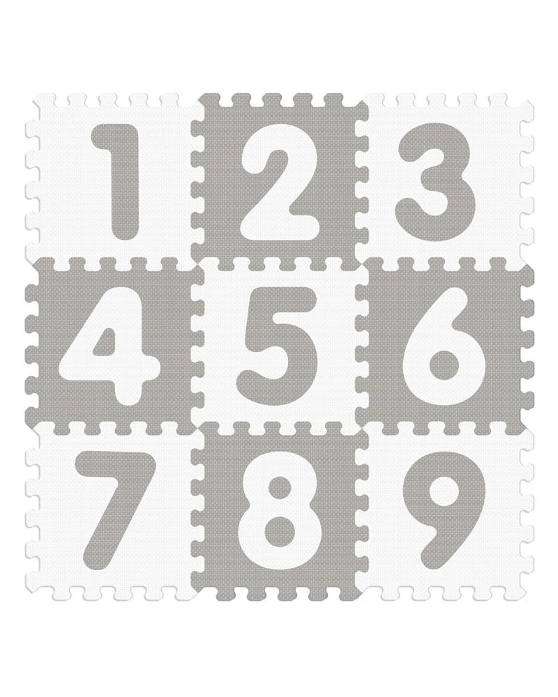 Sunta Tapis Puzzle Souple Antibactérien 10M+ - Gris & Blanc