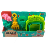 Kit de playa con cubo plegable y cocodrilo 3A+