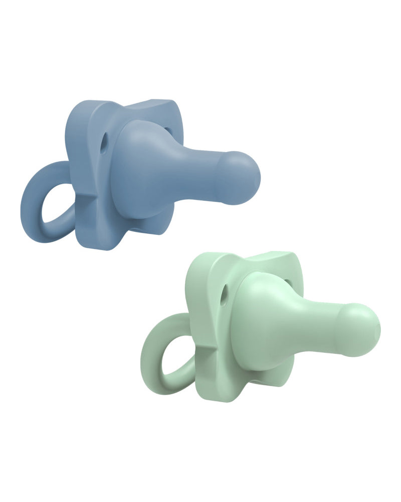 Dr. Brown's Pack of 2 HappyPaci Silicone Pacifiers 0-6M - Blue & Green