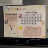 O Rayon Des Kids Ramadan Bord - Calendrier du Ramadan en Plexiglass (Aimants + Feutre)