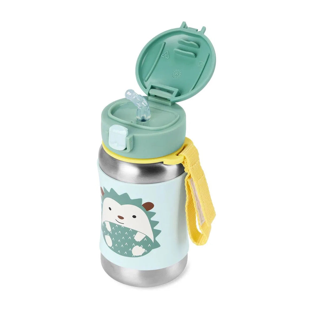 Skip Hop Botella con Pajita de Acero Inoxidable 350ml - Erizo