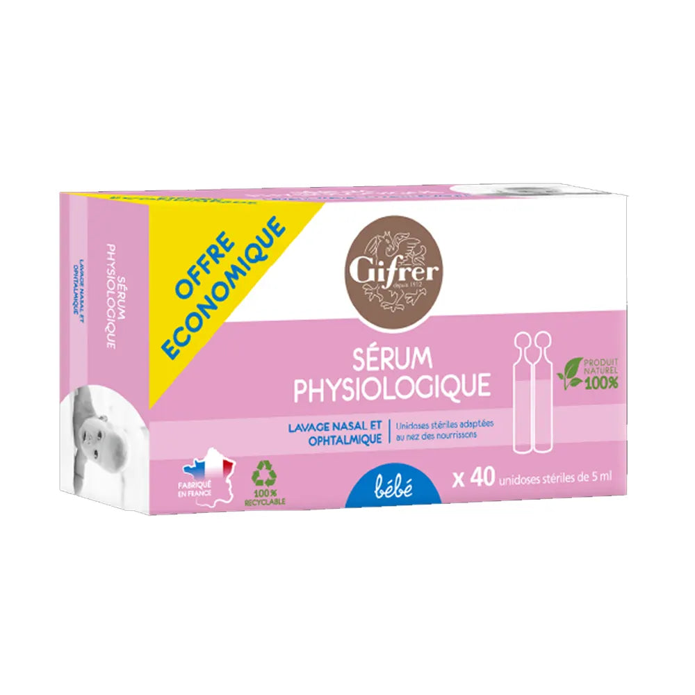 Gifrer Sérum Physiologique Gifrer 5ml – 40 Unidoses Stériles