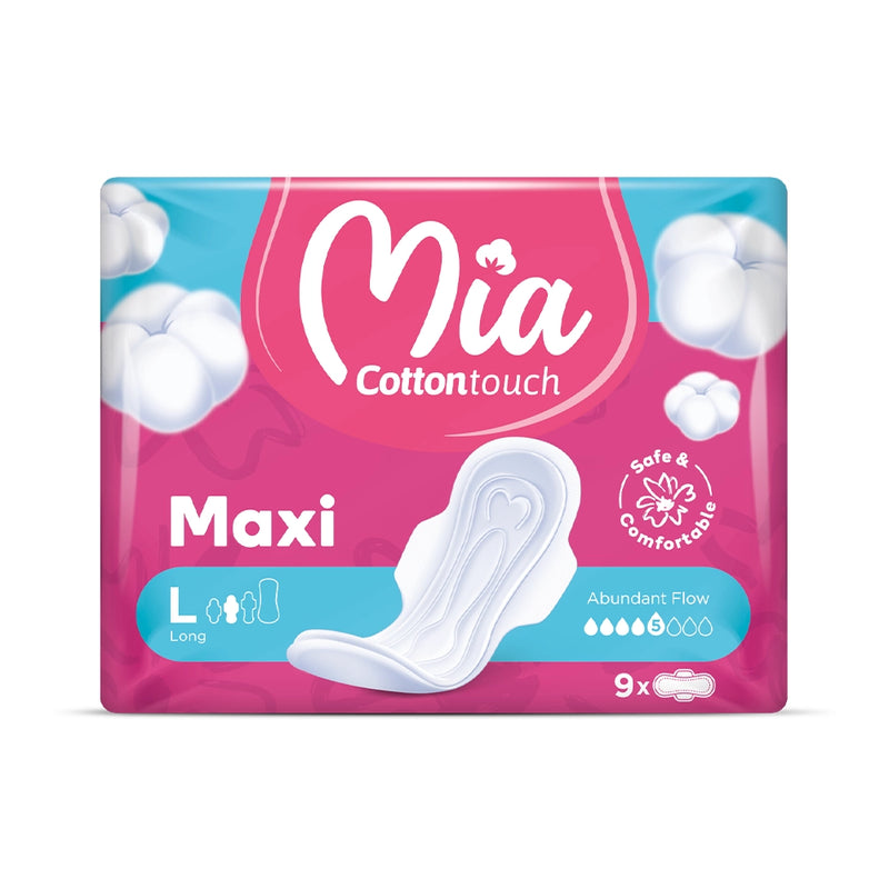 Mia Cotton Touch Maxi Long Sanitary Pad - 9 units