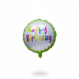 Ballon Rond en Aluminium Happy Birthday Vert - 45cm