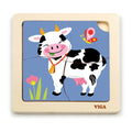 Viga Toys 4-Piece Wooden Cow Puzzle – 18M+