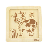 Viga Toys Puzzle 4 Pièces En Bois 18M+ - Vache